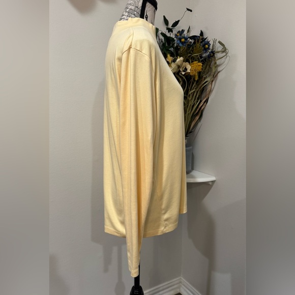 L.L. Bean Elegant Cotton Yellow Long Sleeve Women's Top Size XL - Picture 2 of 7